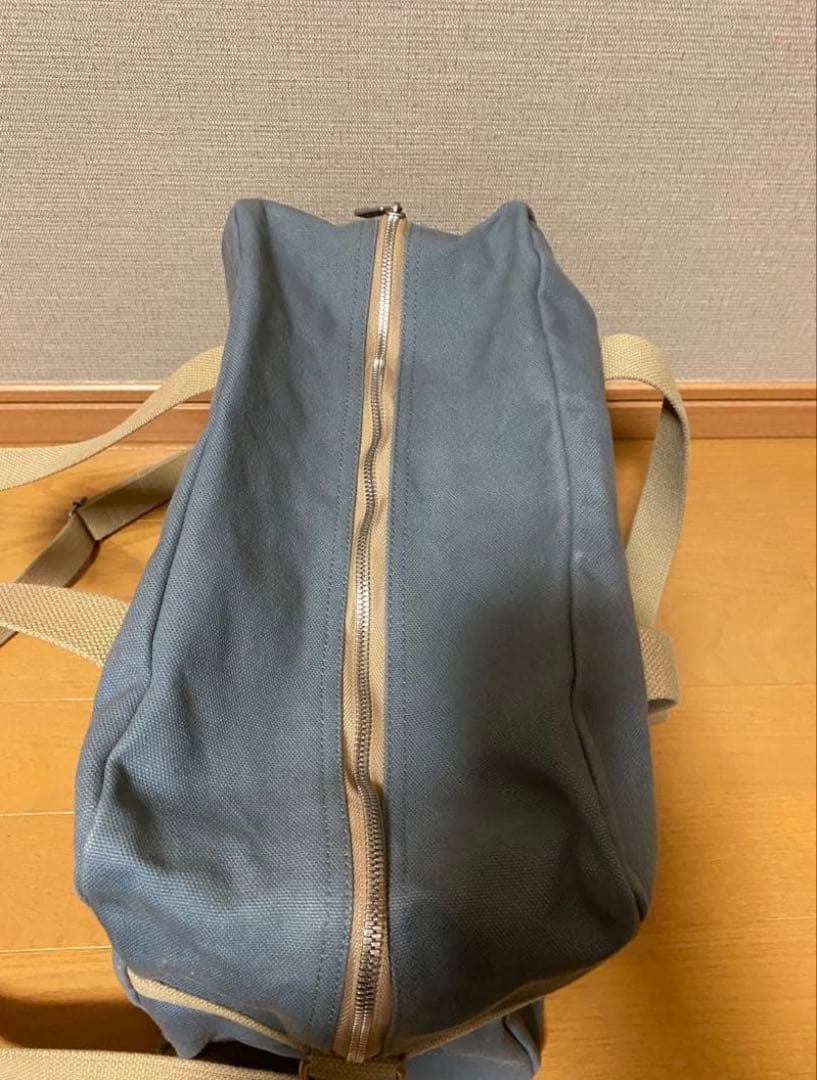 信三郎　B-03 ボストン　バッグ　ショルダーストラップ付き　美品　一澤　青ねず