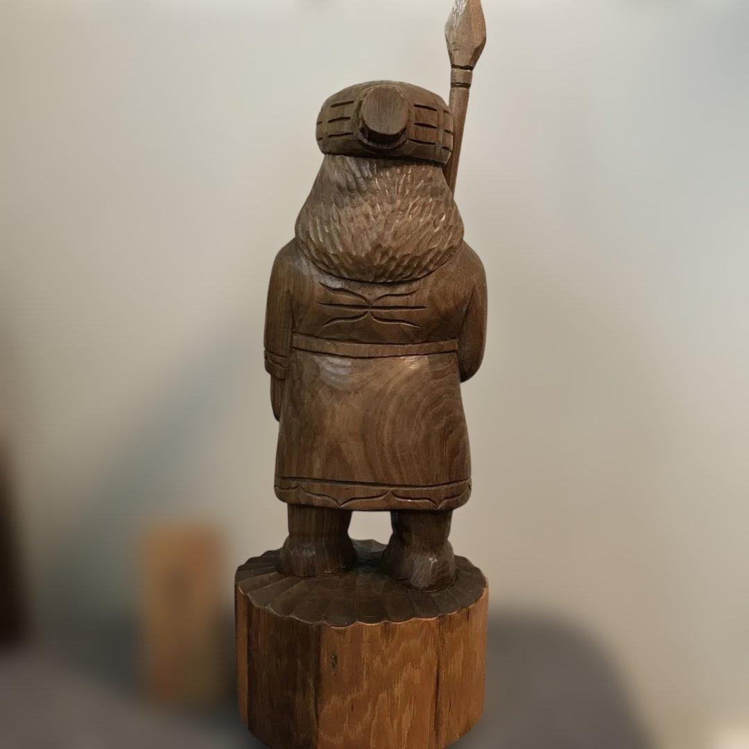 北海道民芸品　　槍持酋長　　秀英作