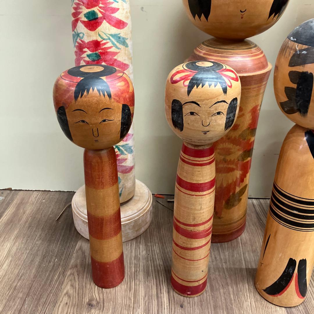 2F 伝統こけし 7点セット 作家物 署名あり 木製 郷土玩具 インテリア