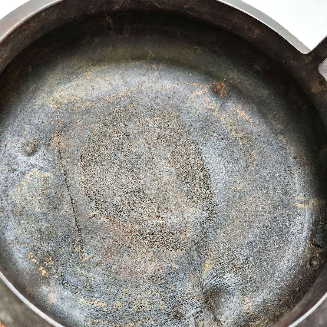 Y3480 中国 古銅 大明宜徳年製銘 唐銅香炉 三つ足銅香炉　　i
