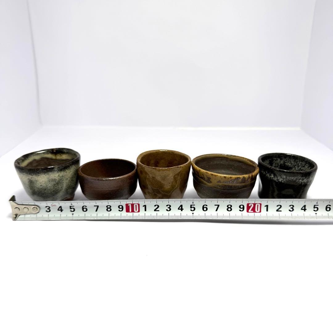 新品未使用 越前焼き お猪口 ぐい呑み 酒器 5客セット 共箱 伝統工芸 陶芸