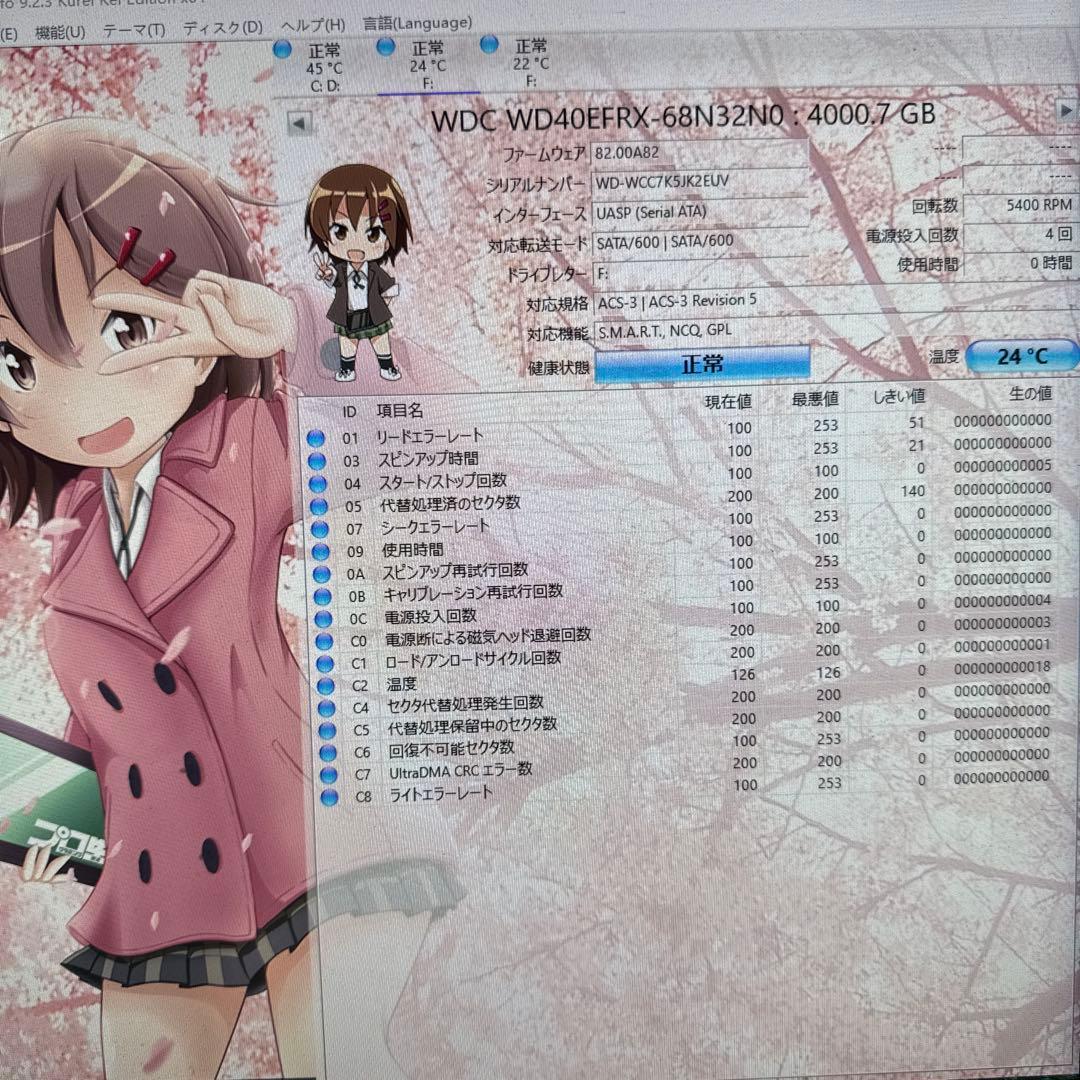 二枚セット　WD Red 4TB WD40EFRX (メ5/6)