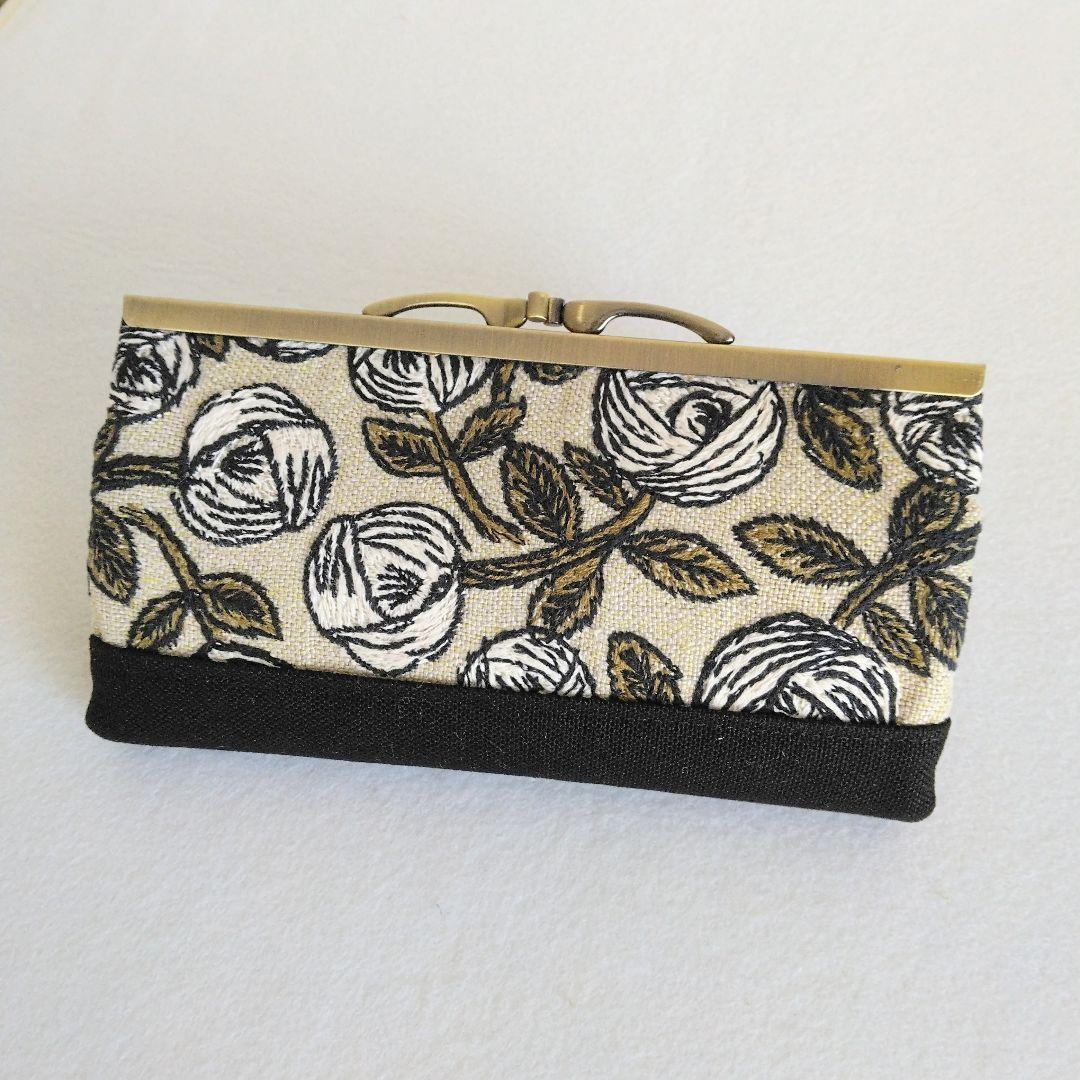 ミナペルホネン rosy 浮足がま口長財布