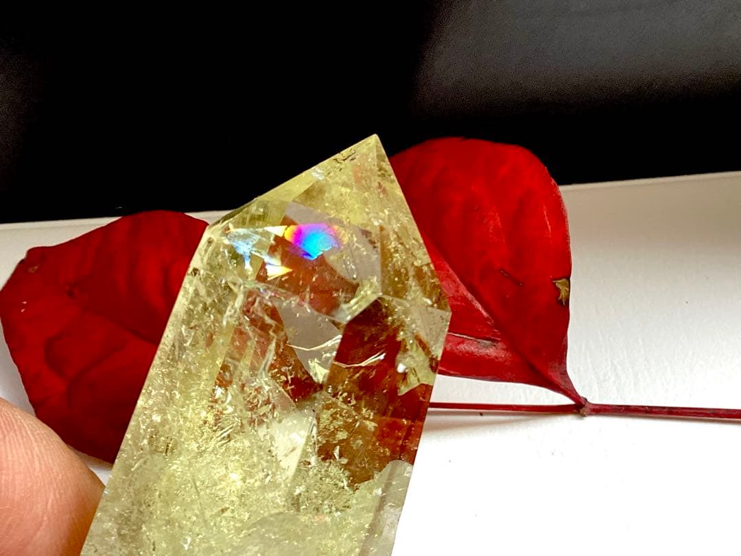 ✳黄色水晶&乙女鉱山水晶*置物　鑑定機関鑑別書付　台座付　吉祥開運　お部屋に‼️