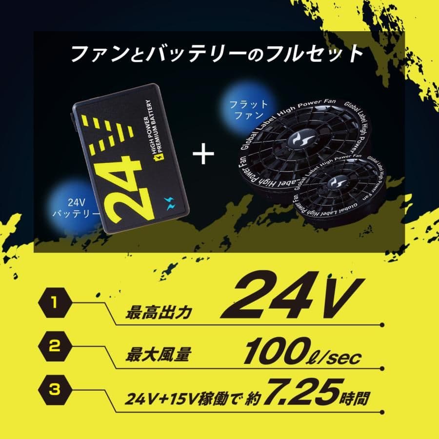 竹*わ様 【即出荷可能】サンエス 空調風神服24Vファンバッテリーセット2025