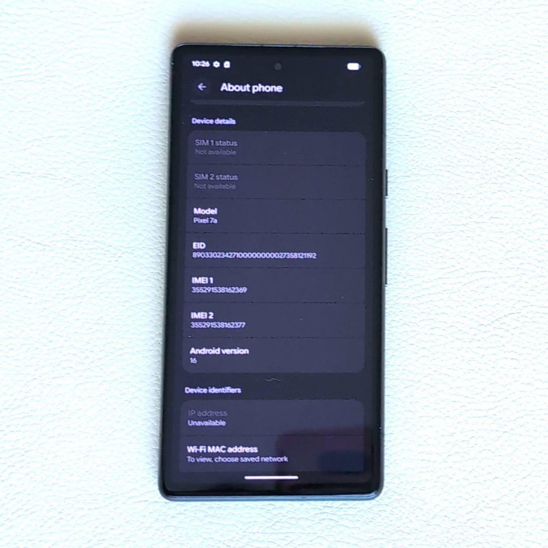 【箱、付属品✨】Google Pixel 7a 本体✨SIMフリー✨128GB②