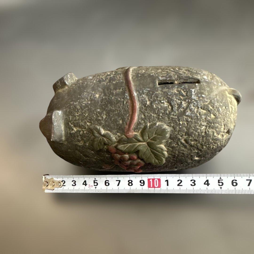 ヴィンテージブタさん貯金箱希少品❣️豚の形の陶器貯金箱