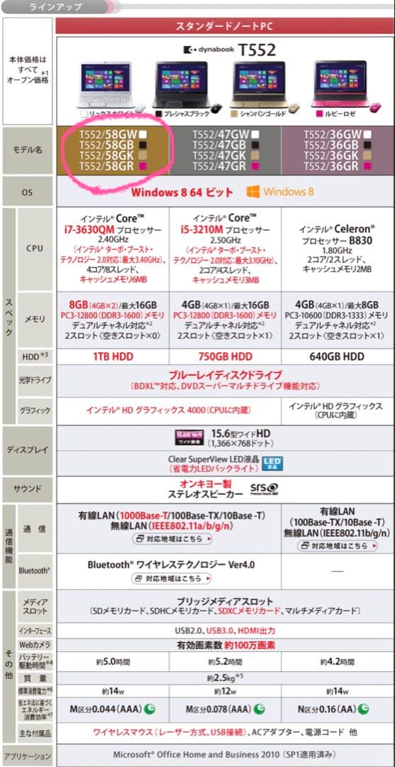 TOSHIBA ノートPC Core i7 Blu-ray ピンク