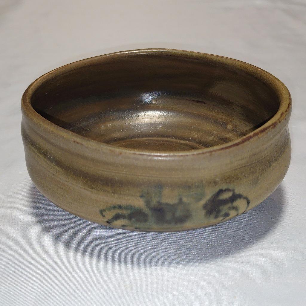 抹茶椀 むあけ造 紫山 茶道具 共箱 陶器 直径約140㎜ 《0227》