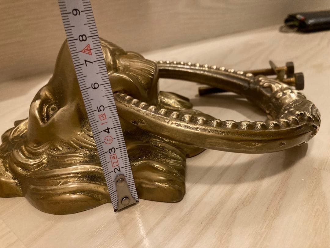 真鍮　ライオンヘッド ドアノブ ゴールド