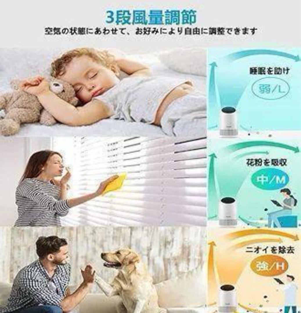 【大人気】空気清浄機 小型軽量 15畳 花粉対策 浄化 消臭 集埃 微細粒子除去