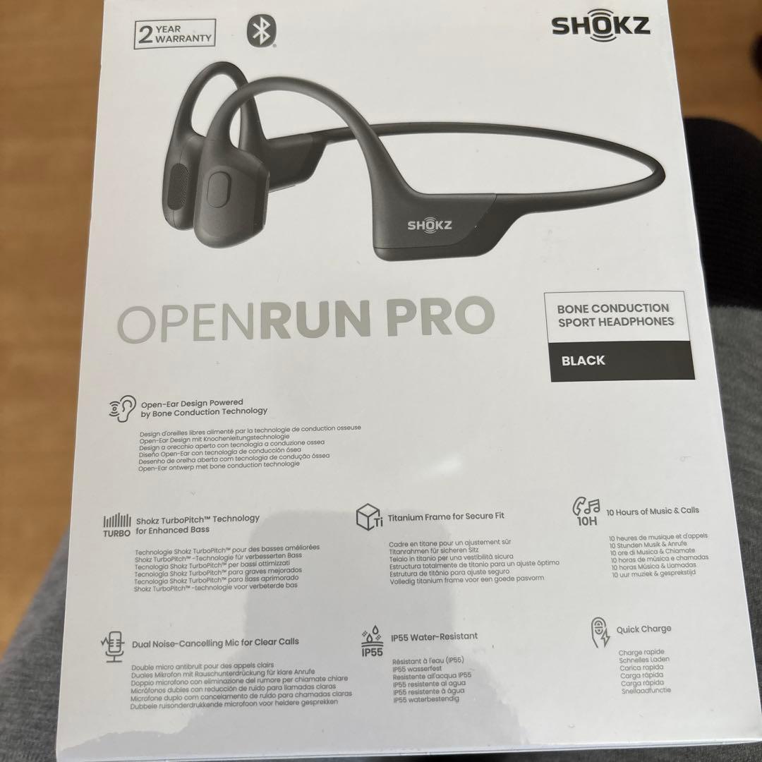 SHOKZ OPENRUN PRO 骨伝導イヤホン ブラック