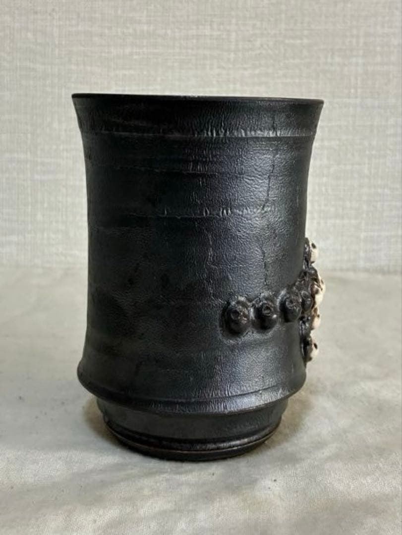 濱中史郎 レザー スカル クロス カップ 萩焼