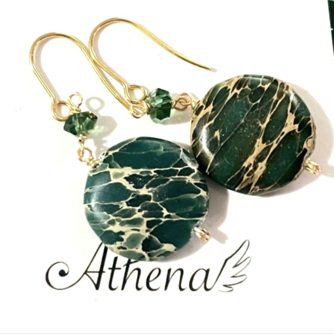 インプレッションストーン波ピアス