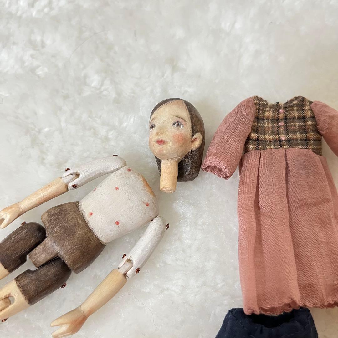 海外作家様　ウッデンドール　木製　ペグドール　ハンドメイド　着せ替え人形
