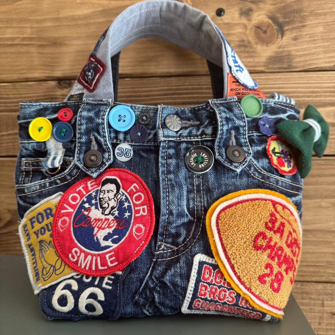 ハンドメイド デニムリメイク バッグ 26