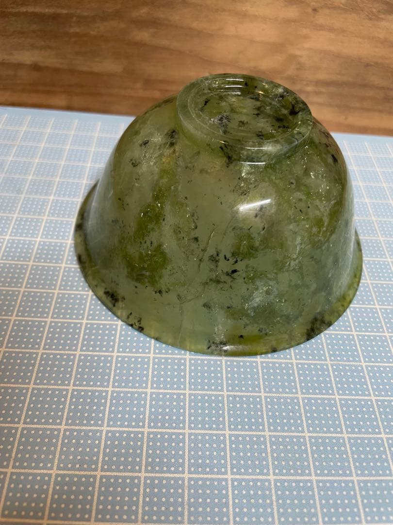 碗【m1604 玉石　翡翠 ヒスイ　茶器　中国工芸　天然石 アンティーク】