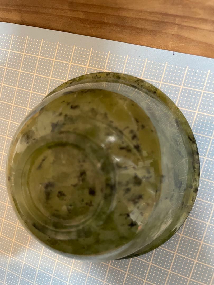 碗【m1604 玉石　翡翠 ヒスイ　茶器　中国工芸　天然石 アンティーク】