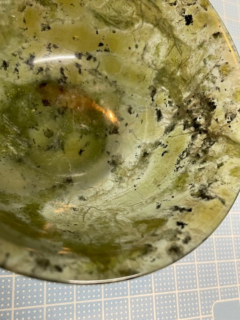 碗【m1604 玉石　翡翠 ヒスイ　茶器　中国工芸　天然石 アンティーク】