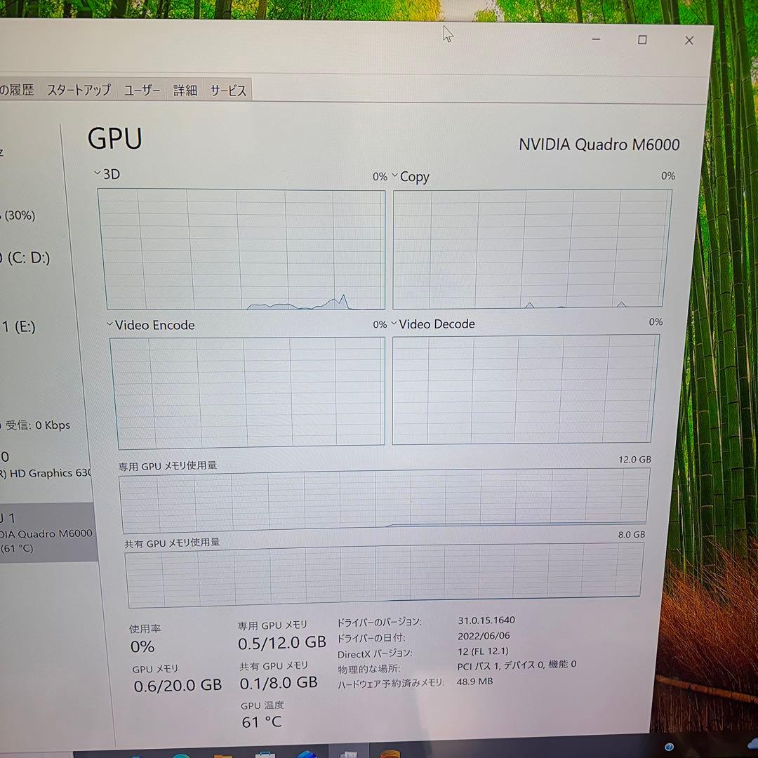 Nvidia Quadro M6000 12GB GPU グラフィックボード