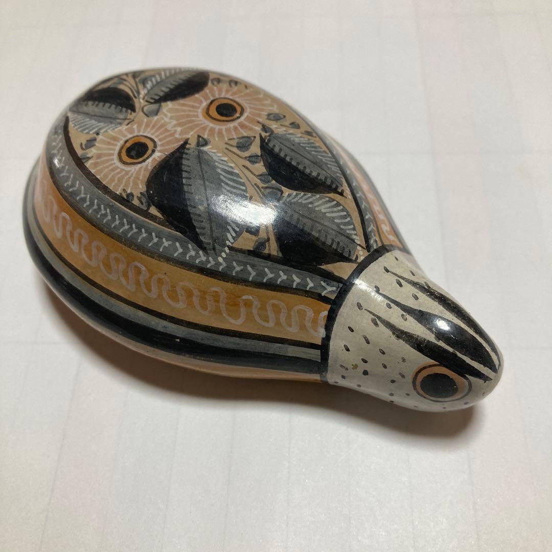 メキシコ　トナラ焼　カメ　2個セット　工芸品　タートル　陶器　置物　オブジェ