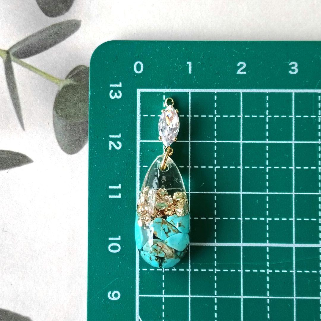 《k．f様お取置品》NO.985 ピアス ターコイズ　クリスタル　ハンドメイド