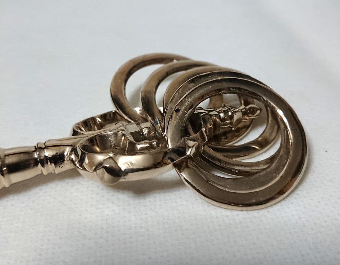 ✶金属工芸品✶錫杖 六環 鳴金 佐波理 黒檀柄付 京都 仏具・密教・山伏・修験道