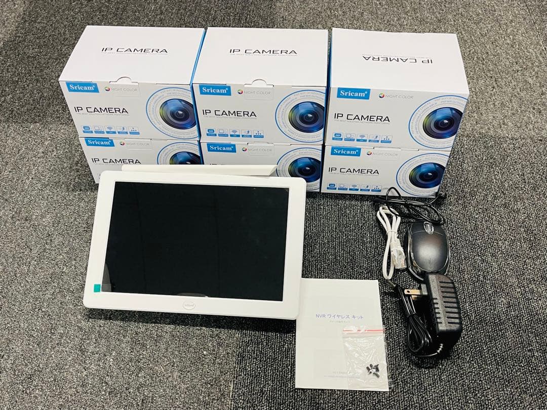 ワイヤレス防犯カメラ6台セット 10.1インチLCDモニター暗視撮影