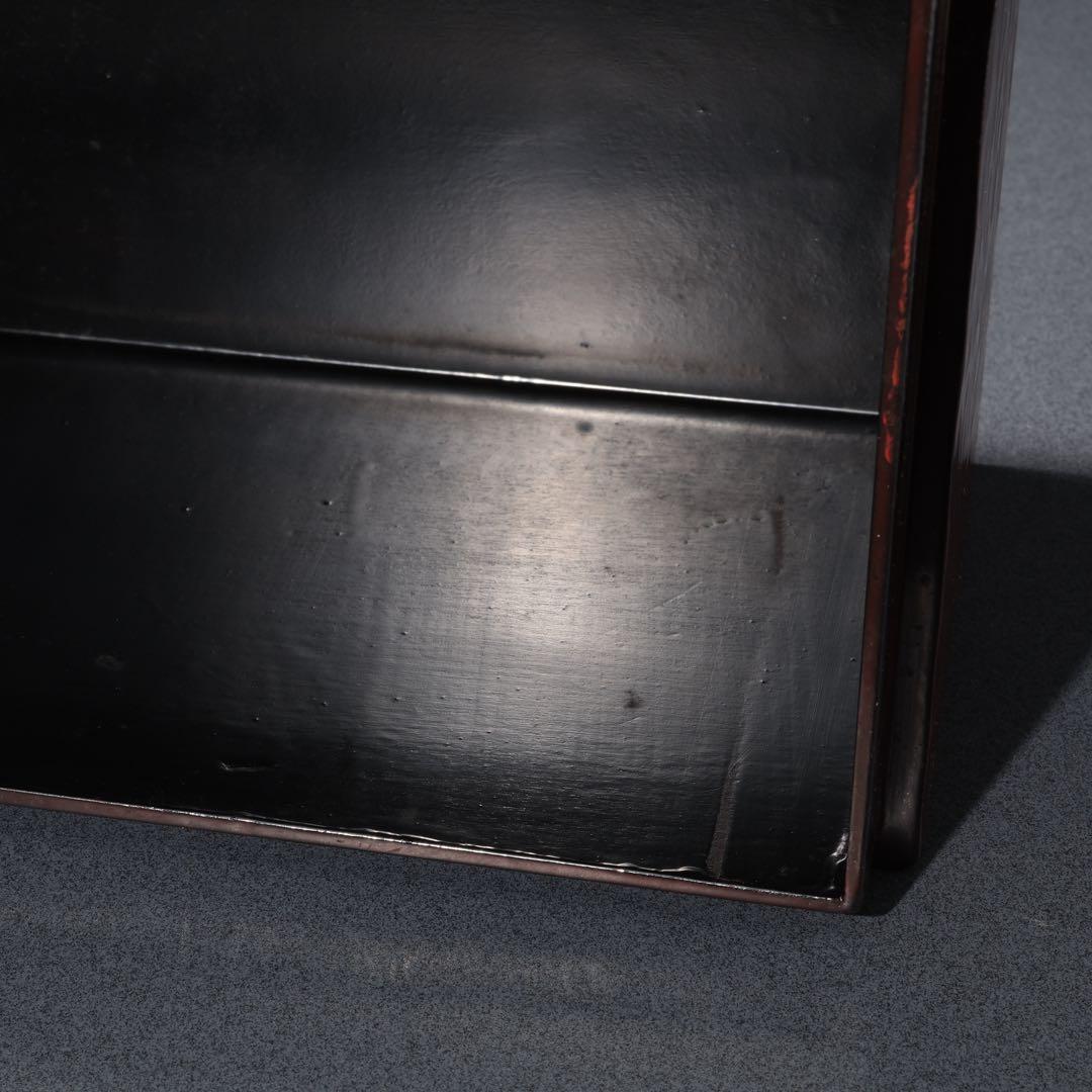 【茶道具】鎌倉彫　茶箱のみ　御所車　R1744