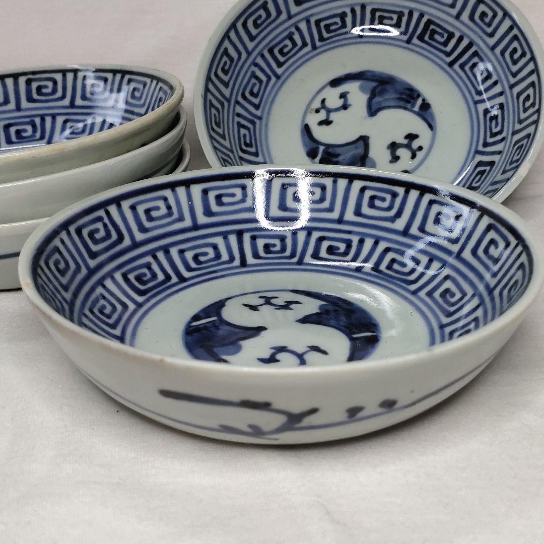 古伊万里焼 染付け 膾皿 なます皿 明治期骨董 古美術品 旧家蔵出し 送料込