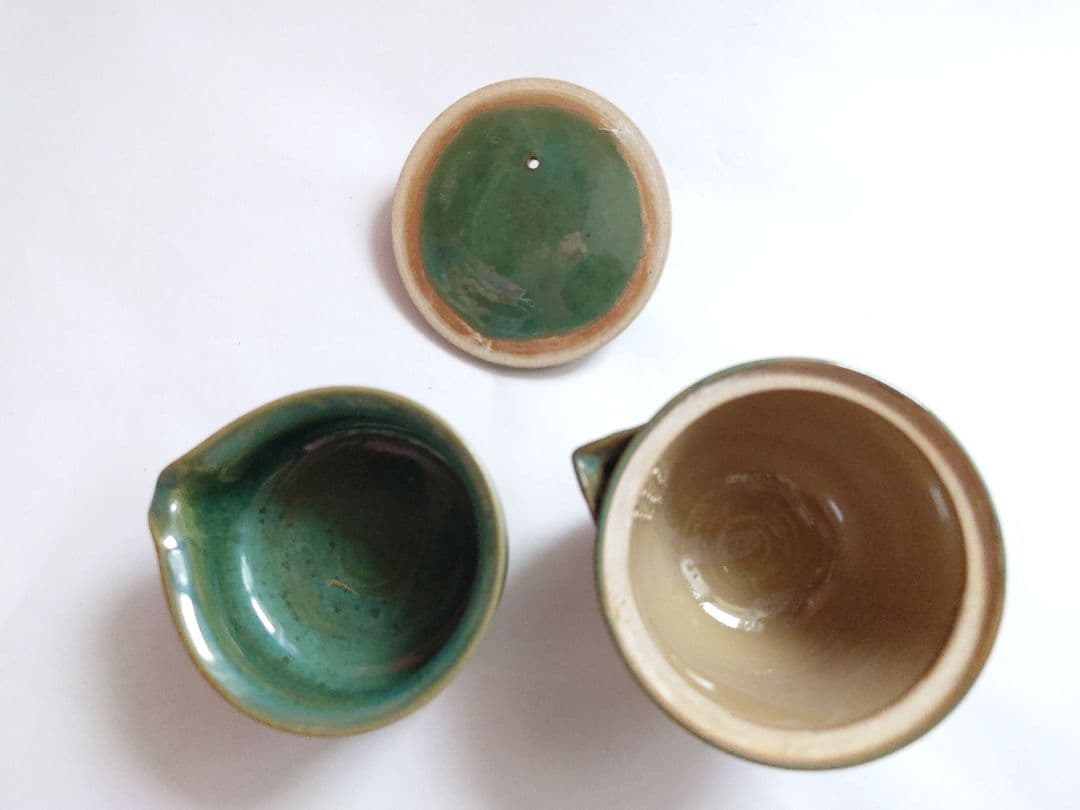 上野焼 陶器製 煎茶器 熊谷保興作