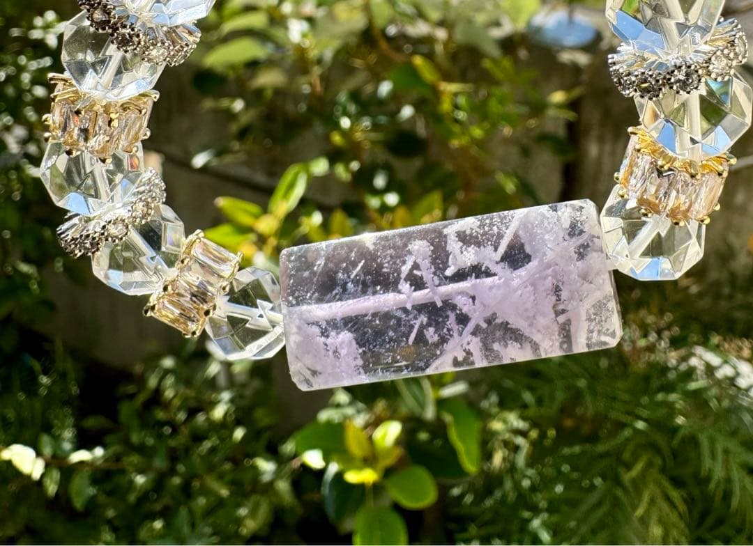 【一点物】キラキラデ　フローライトと水晶　風の時代