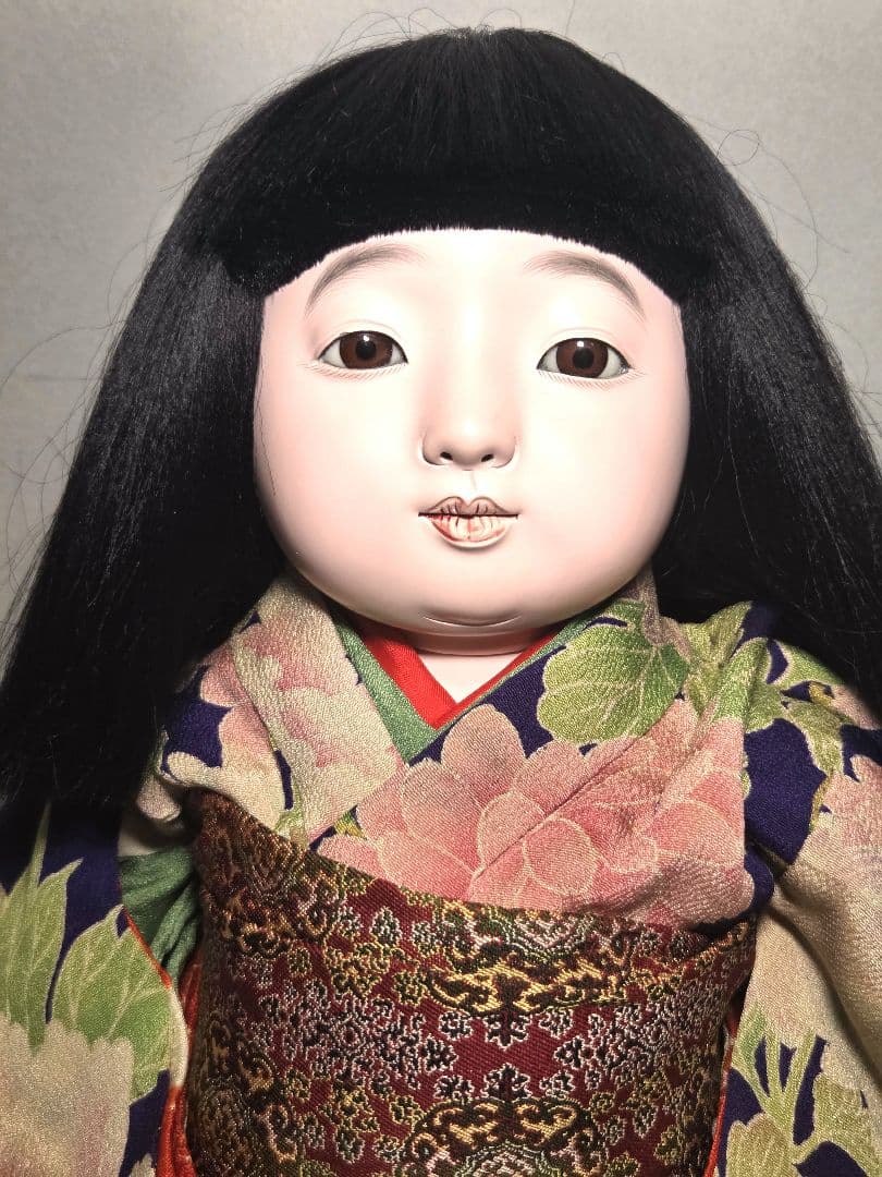 古い市松人形　女の子　松幹斎東光