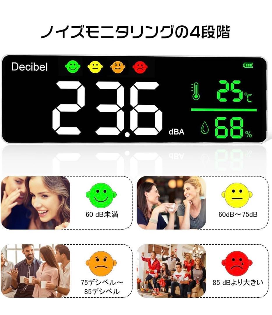 GHDVOP デシベルメーター 壁掛け 騒音デシベル計 ノイズ測定器
