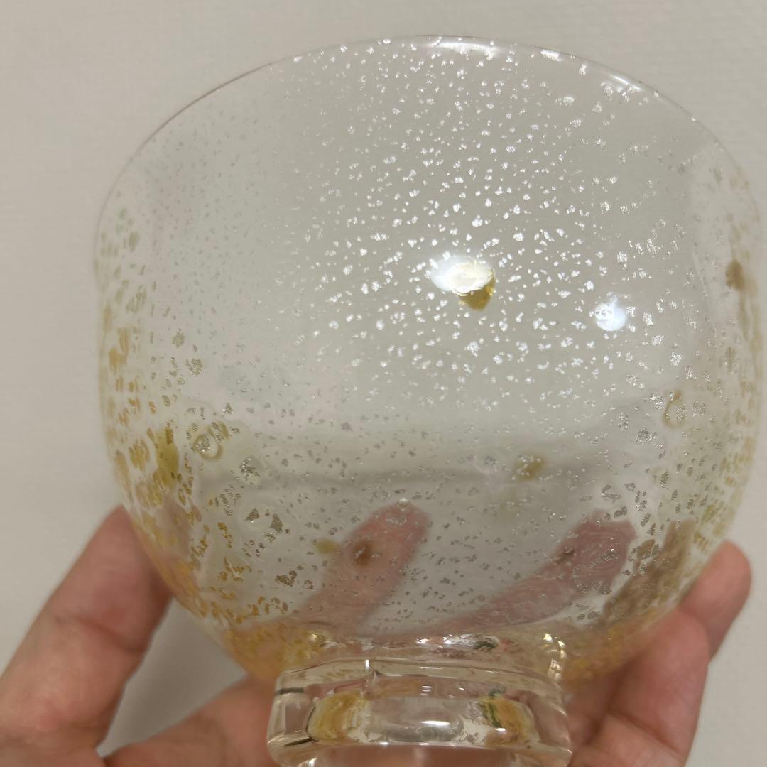 作家　ガラス作家　堀口幸子　金箔琥珀散 玻璃茶碗　茶道　抹茶椀