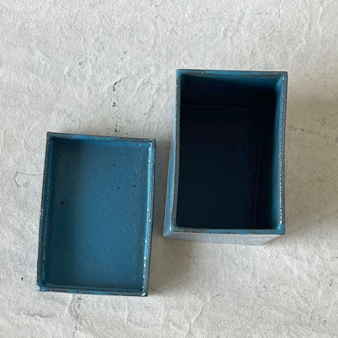 陶芸家　三笘修　青釉蓋物　茶道具　新品・未使用