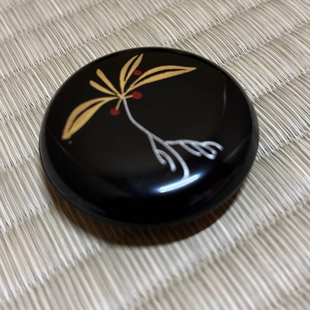 利休茶箱　木製黒漆塗　茶箱7点セット 茶器揃え 茶道具