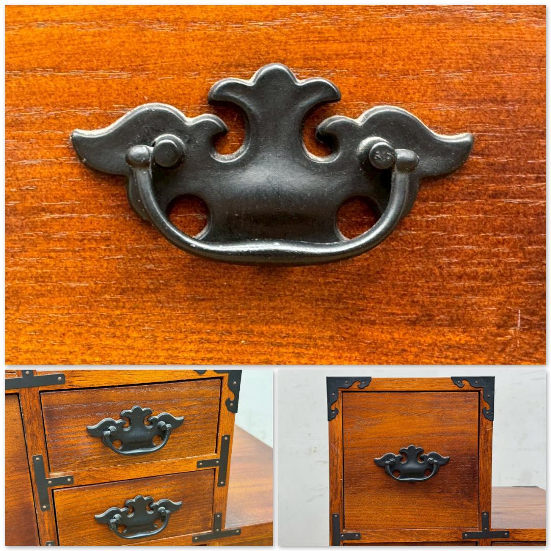 T1618☆階段箪笥　和箪笥　時代箪笥　古家具　昭和レトロ　両面　小引出　収納