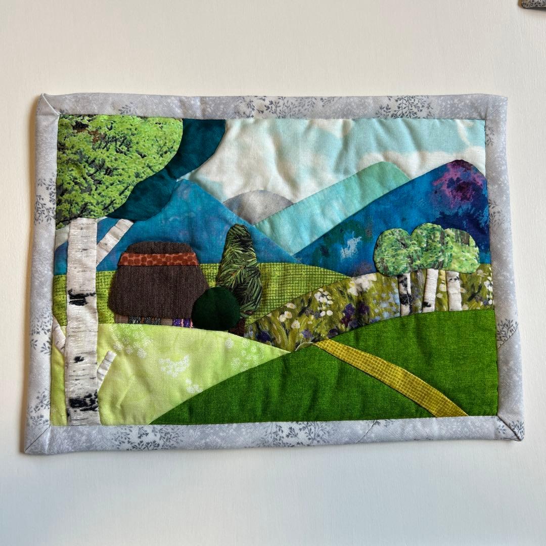 パッチワークタペストリー（日本の原風景、四季）ハンドメイド