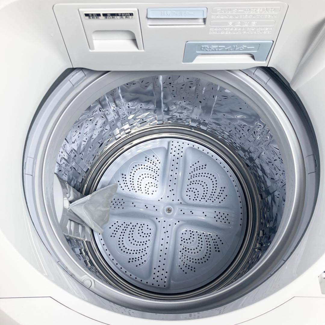 極美品 SHARP 縦型洗濯乾燥機 8kg ES-TX8K-W 2025年製