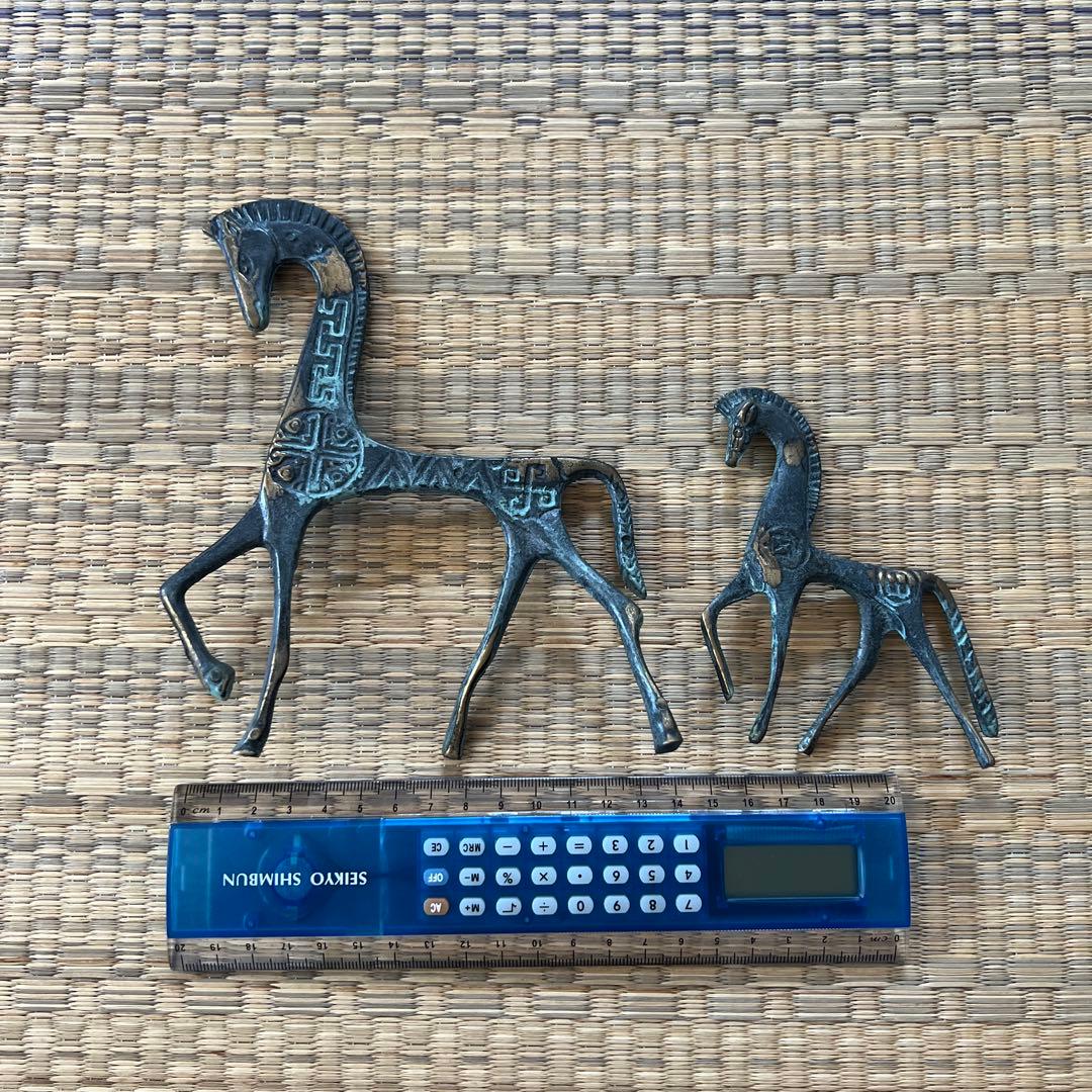 ギリシャ　青銅色の馬　彫刻セット