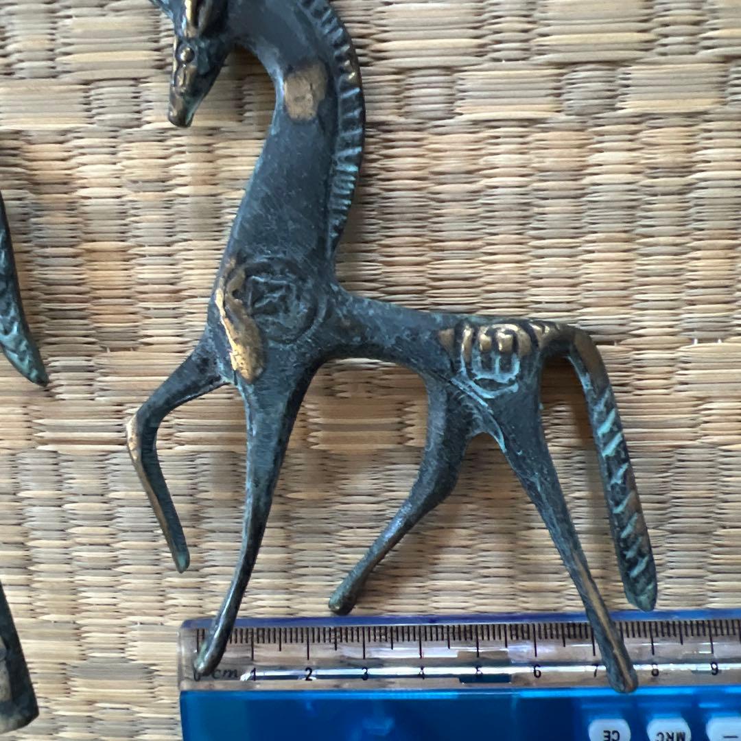 ギリシャ　青銅色の馬　彫刻セット