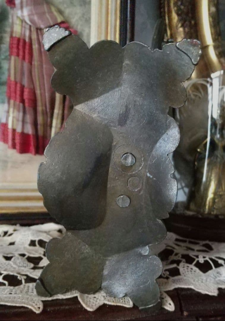 気まぐれセット❀布花付　フランスアンティーク　ロカイユ装飾 ミラー♪金属製