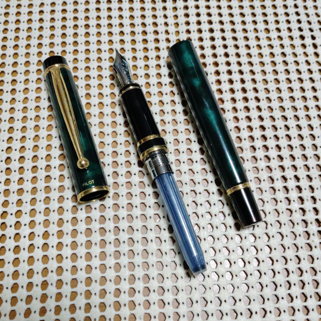 パイロット万年筆グランセ　M字　マーブルグリーン　PILOT　14K 14金