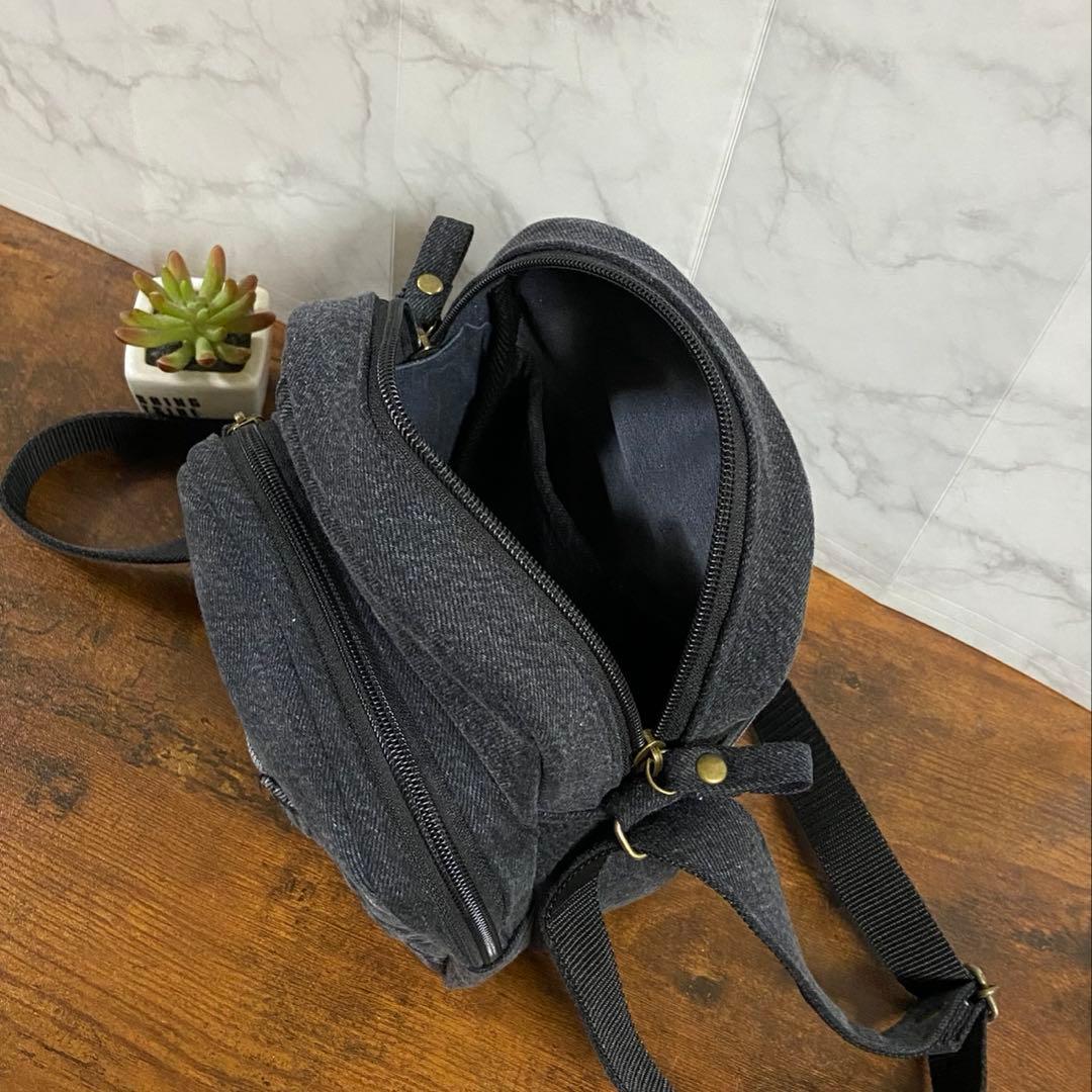 Ｎｏ.62 デニムリメイク【ショルダーバッグ】サコッシュ ハンドメイド