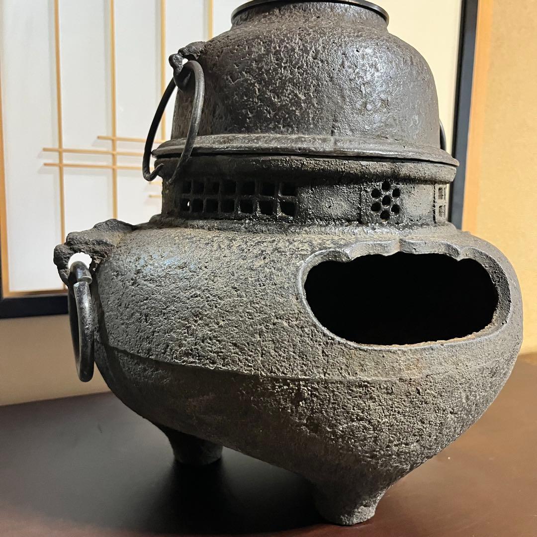 風炉 茶釜 炉釜 鬼面風炉釜 茶道具