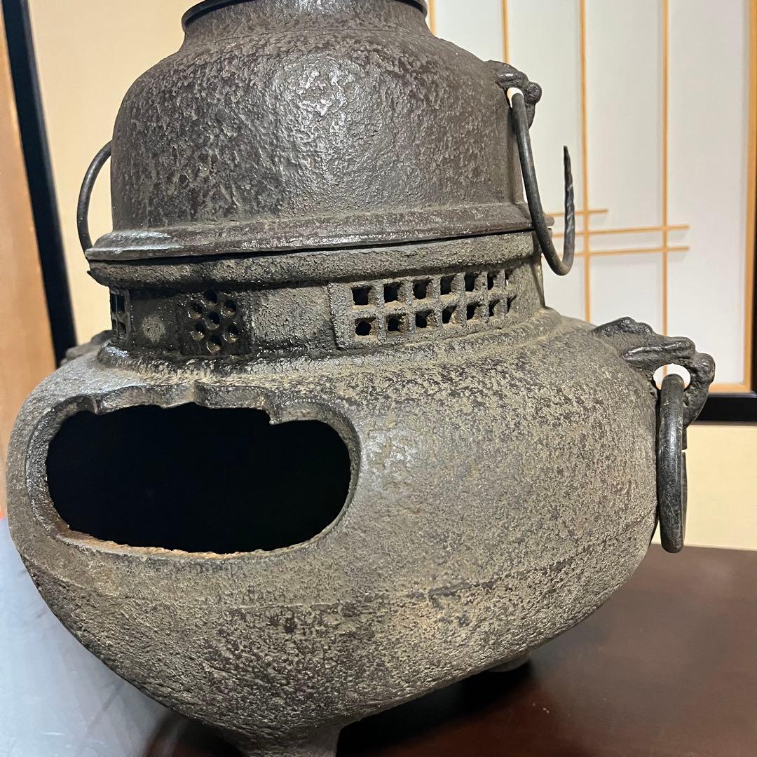 風炉 茶釜 炉釜 鬼面風炉釜 茶道具