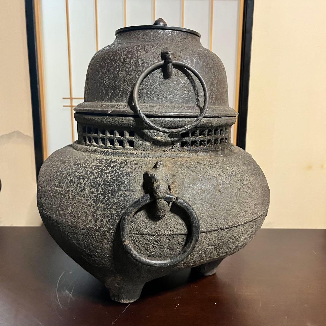 風炉 茶釜 炉釜 鬼面風炉釜 茶道具