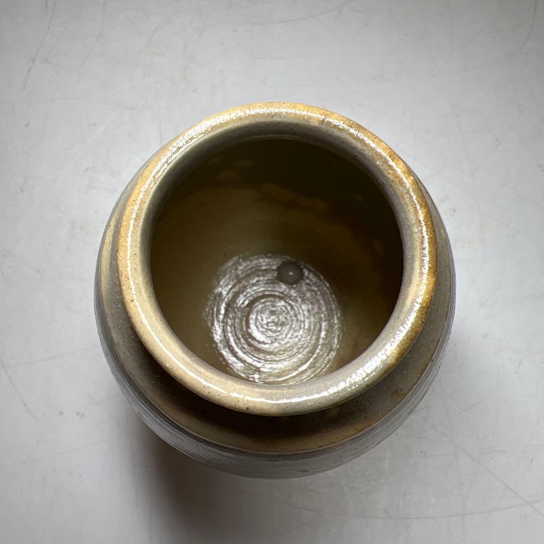 十四代　朝日豊斎　庇背茶入　仕覆2点　共箱　高さ約8㎝　東Y8-0305☆2F
