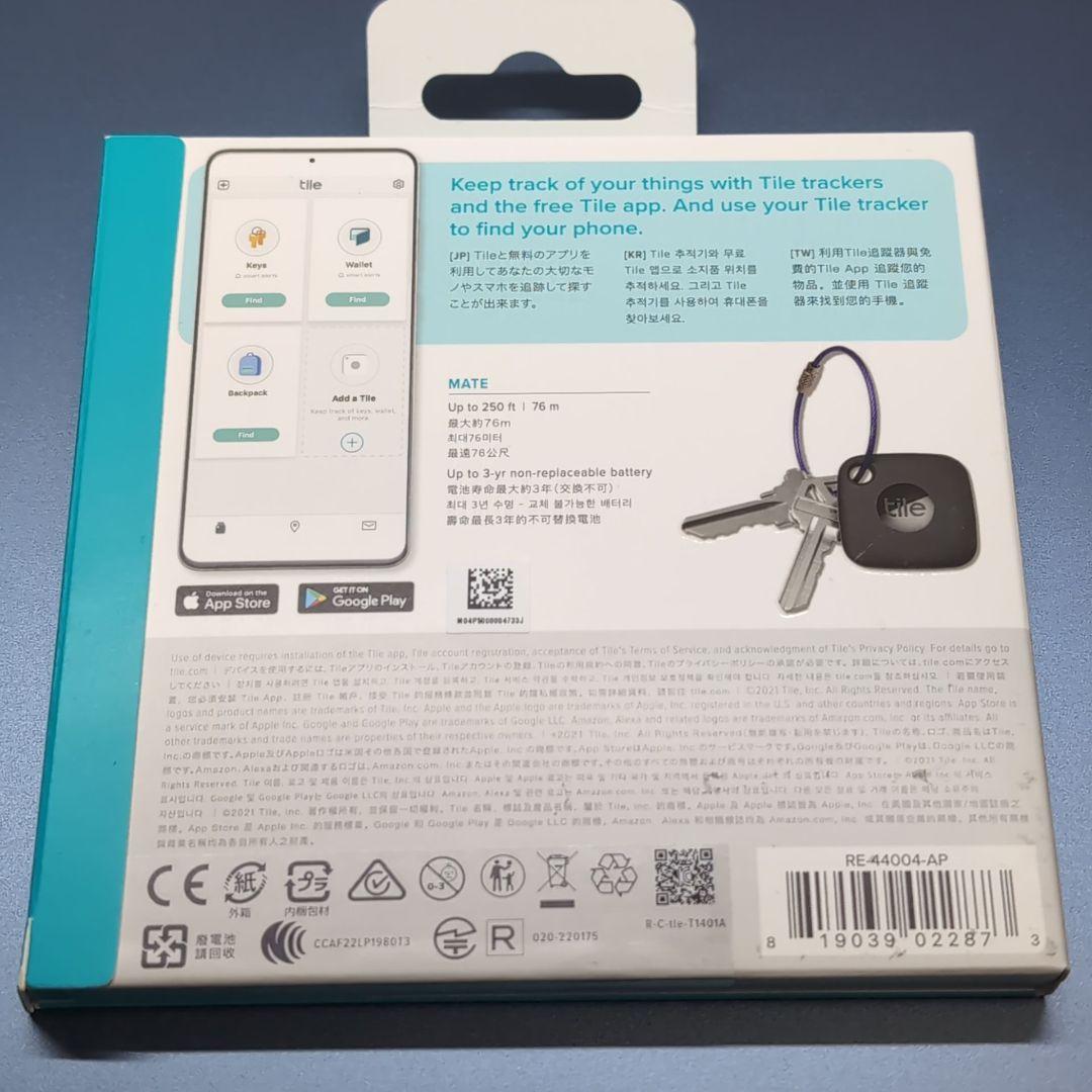 Tile Mate (2022) ブラック 4個 スマート トラッカー